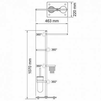 Штанга с аксессуарами Wasserkraft K-1248 (107 см) (с 4-мя аксессуарами) 5