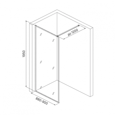 Душевая перегородка Iddis Slide Walk In (SLI8BS9i23), черный, 90x195 5