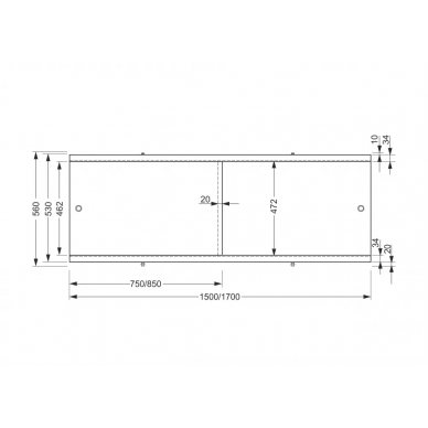 Фронтальная панель Cersanit Universal  Type 2 (PA-TYPE2*170) 170 см 2