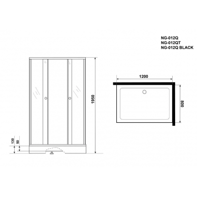 Душевой уголок Niagara Eco (NG-012-14QT) 120х80х195 см 5