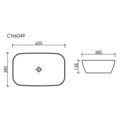Раковина накладная Ceramicanova Element (CN6049MDH) (60 см) темный антрацит матовая 6
