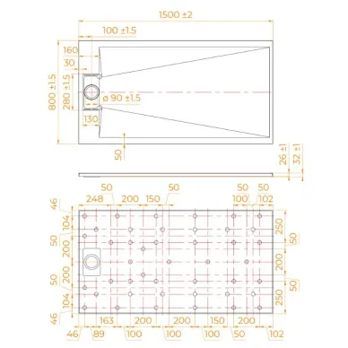 Поддон для душа RGW TUS-158W (553702815-01) (150х80) белый 5