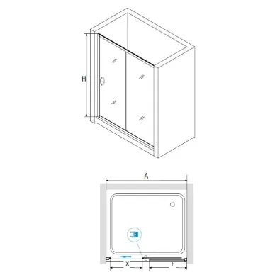 Душевая дверь RGW Passage PA-016B (350801614-24) (140x195) профиль чёрный/ стекло матовое сатинат 2