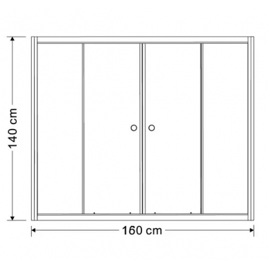 Шторка для ванной Aquanet AQ5 (160x140) (узорчатое стекло) 6