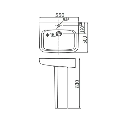 Раковина Arrow AGP32037C 55 см, белая 11