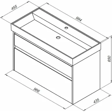 Тумба для ванной Aquanet Nova Lite 249940 100 см, белая глянцевая 7