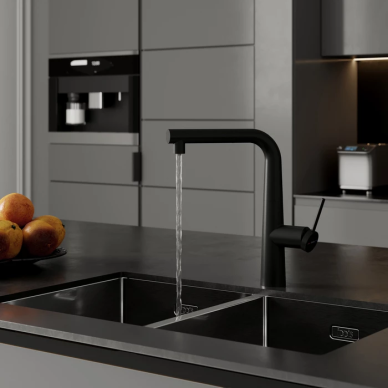 Смеситель для кухни Iddis Pure PURBLPFi05N с каналом для фильтрованной воды и выдвижным изливом, черный 5
