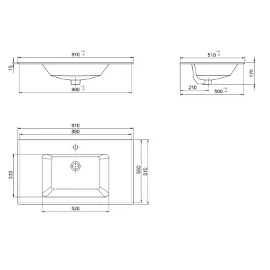 Тумба с раковиной ORKA Moonlight 5003445 90 см, антрацит матовый 6