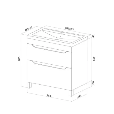 Тумба с раковиной Iddis Ray RAY80WFi95K 80 см, белая 7