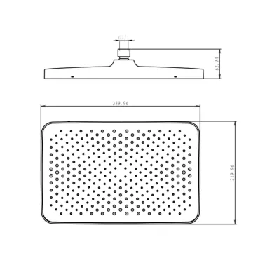Верхний душ Raglo R451 R451.52.03 340мм, золото 1