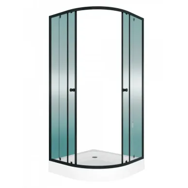 Душевой уголок Teymi Lina T00504 90x90, с поддоном, чёрный/стекло прозрачное 8