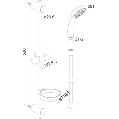 Душевой гарнитур Damixa Shower program (760100310) 1