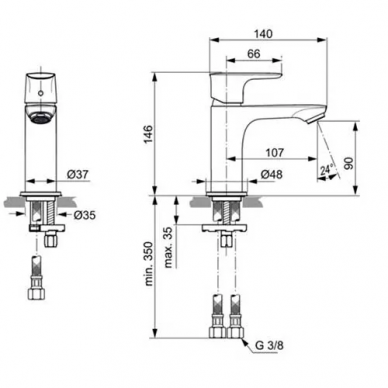 Смеситель для раковины Ideal Standard Connect AIR (A7010AA) 1