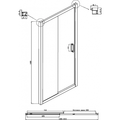Шторка для ванной Ambassador Bath Screens (16041104) 150х140 1