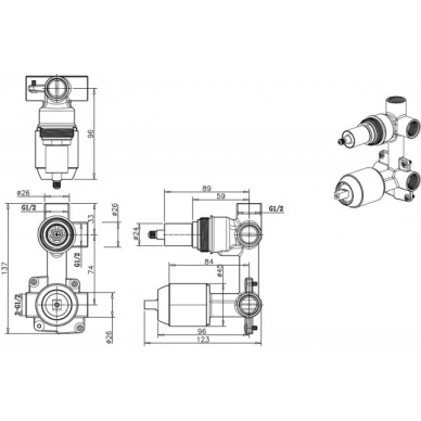 Скрытая часть Bravat Built-in (D982BW-B-ENG) 2-функц. 1