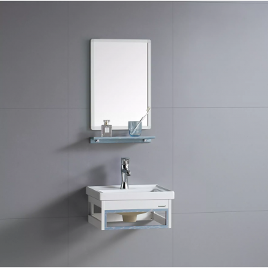 Тумба с раковиной River Laura 405 BU (40.5 см) + зеркало (34x50 см) 0