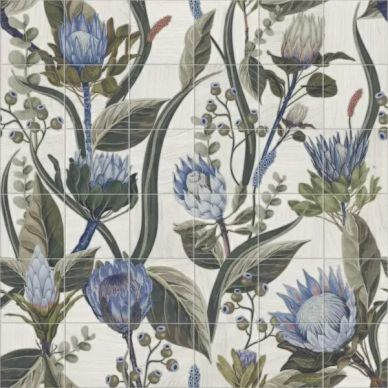 Mural Blue Leaves 20x20 (комп/36шт) 0