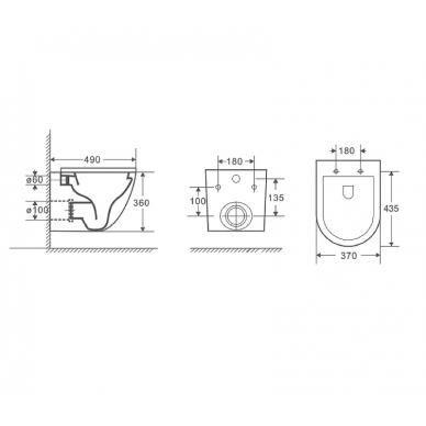 Подвесной унитаз D&K Matrix (DT1396016) с сиденьем микролифт 5