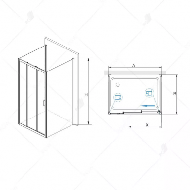 Душевой уголок RGW Passage PA-73-1 (PA-13 + Z-060-2) (0608731140-011) 140х100х195 см, хром/прозрачное 1