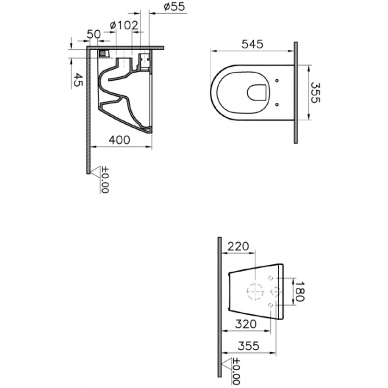 Инсталляция с подвесным унитазом Vitra Integra Round (9856B003-7205) (кнопка хром) микролифт 5