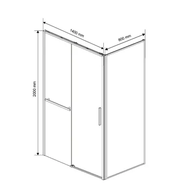 Душевой уголок Vincea Slim Soft (VSR-1SS8014CLB) 140х80х200 см, профиль черный/стекло прозрачное 8