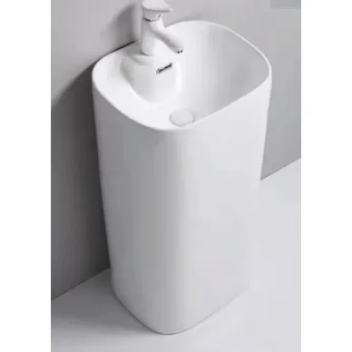 Раковина напольная SantiLine (SL-4015) (38x50х85 см) белая глянцевая 0