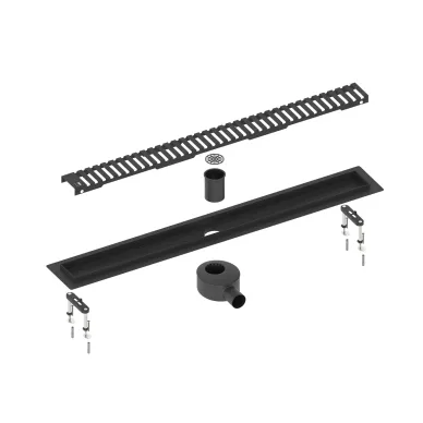 Душевой лоток Timo Drain System 700 DS230107/03 с вставкой lines, 75 см, черный матовый 0