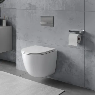 Унитаз подвесной Lemark GLAZER 9614003 безободковый, с микролифтом, белый 5