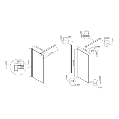 Душевая перегородка Vincea Walk-In HS VSW-1HS100CL 100x200 см, профиль хром/стекло прозрачное 3