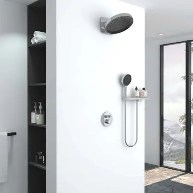 Душевая система Vincea Inspire VSFW-3I22MT3RCH встраиваемая с термостатом и полочкой, хром 6