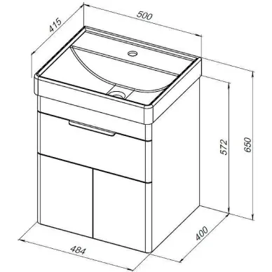 Тумба для ванной Aquanet Ирис New 310143 50 см, белая глянцевая 5