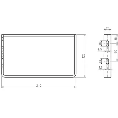 Консоль для раковины Ravak Classic 400 B14000100P 2x21x12 см, хром 2
