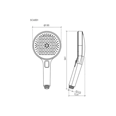 Ручной душ Sancos Nok round SC6001MB чёрный матовый 5