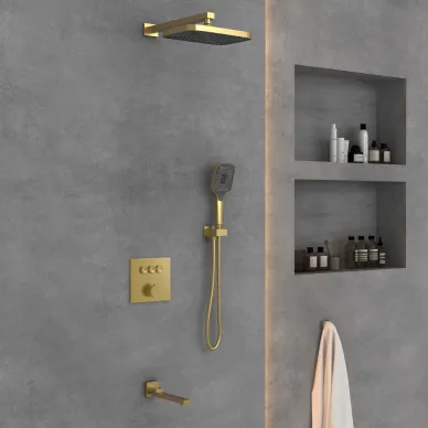 Душевая система Vincea VSFW-4311BG скрытого монтажа, со смесителем, золото 5