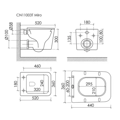 Унитаз подвесной Ceramicanova Miro CN11003T торнадо 3.0, с сиденьем микролифт 7