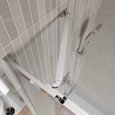 Душевой уголок BelBagno Luce LUCE-A-22-90+20-P-Cr 110x110 см, хром/рифленоестекло 1