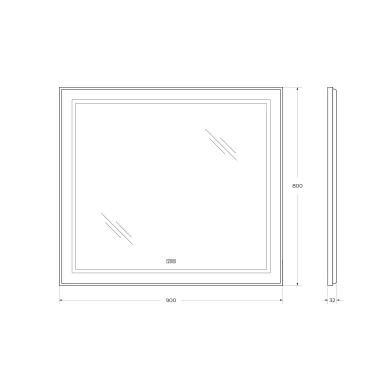 Зеркало BelBagno Kraft SPC-KRAFT-900-800-LED-TCH-WARM с подсветкой и подогревом, 90x80 см 5