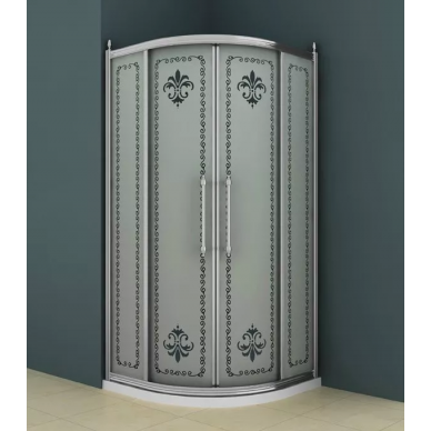 Душевой уголок Cezares Retro Scorrevole RH2 (120x90) матовое стекло с прозрачным узором (хром) 0