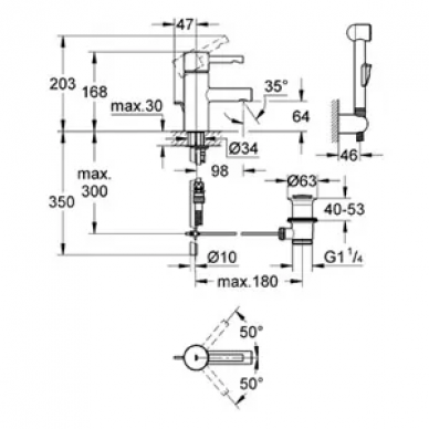 Смеситель для раковины Grohe Essence (32535000) с гигиеническим душем 1