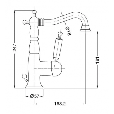 Смеситель для раковины Bugnatese Oxford (BN.OXF-6313CR) (хром) 2