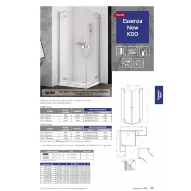 Левая часть душевой кабины Radaway Essenza (385061-01-01L) (80 см) (L) 7