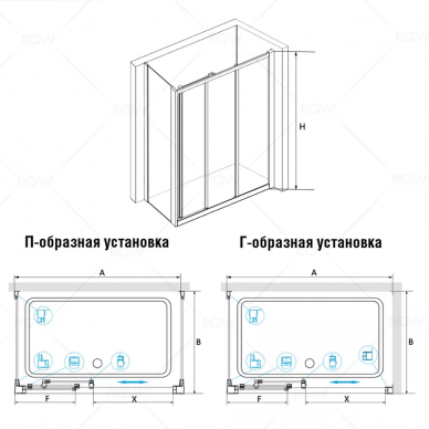 Душевой уголок RGW Classic CL-40 (130x80) 1