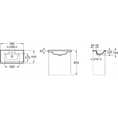Тумба для ванной Roca Up (ZRU9303011) (70 см) белый глянец 8
