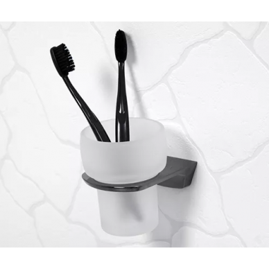 Стакан Wasserkraft Glan K-5100 (K-5128) с настенным держателем (черным) 2