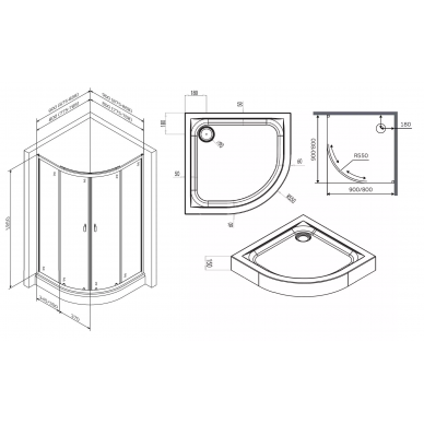 Душевой уголок Am.Pm X-Joy (W88G-205-080MT) (80х80 см), стекло прозрачное 7