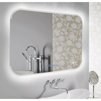 Зеркало Welt Wasser Paula 8060-4B (80x60 см) подогрев, подсветка, часы, Bluetooth 0