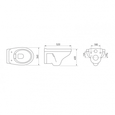 Инсталляция Berges Novum 525 + Albit S Rimless + кнопка L5 (Soft Touch чёрная) в комплекте с унитазом (белый), безободковый, с сидением микролифт 8