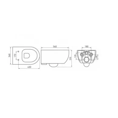 Инсталляция Berges Novum 525 + EGO XL Rimless + кнопка O3 (хром глянец) в комплекте с унитазом (белый), безободковый, с сидением микролифт 8