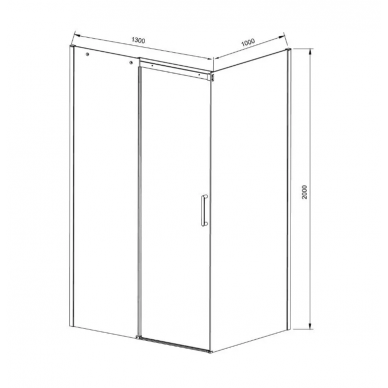 Душевой уголок Vincea Dice (VSR-4D1013CLB) 130х100х200 см, профиль черный/стекло прозрачное 2