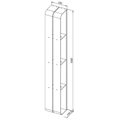 Полка Aquanet Магнум Н 326457 вертикальная 15x100 см, чёрная матовая 8